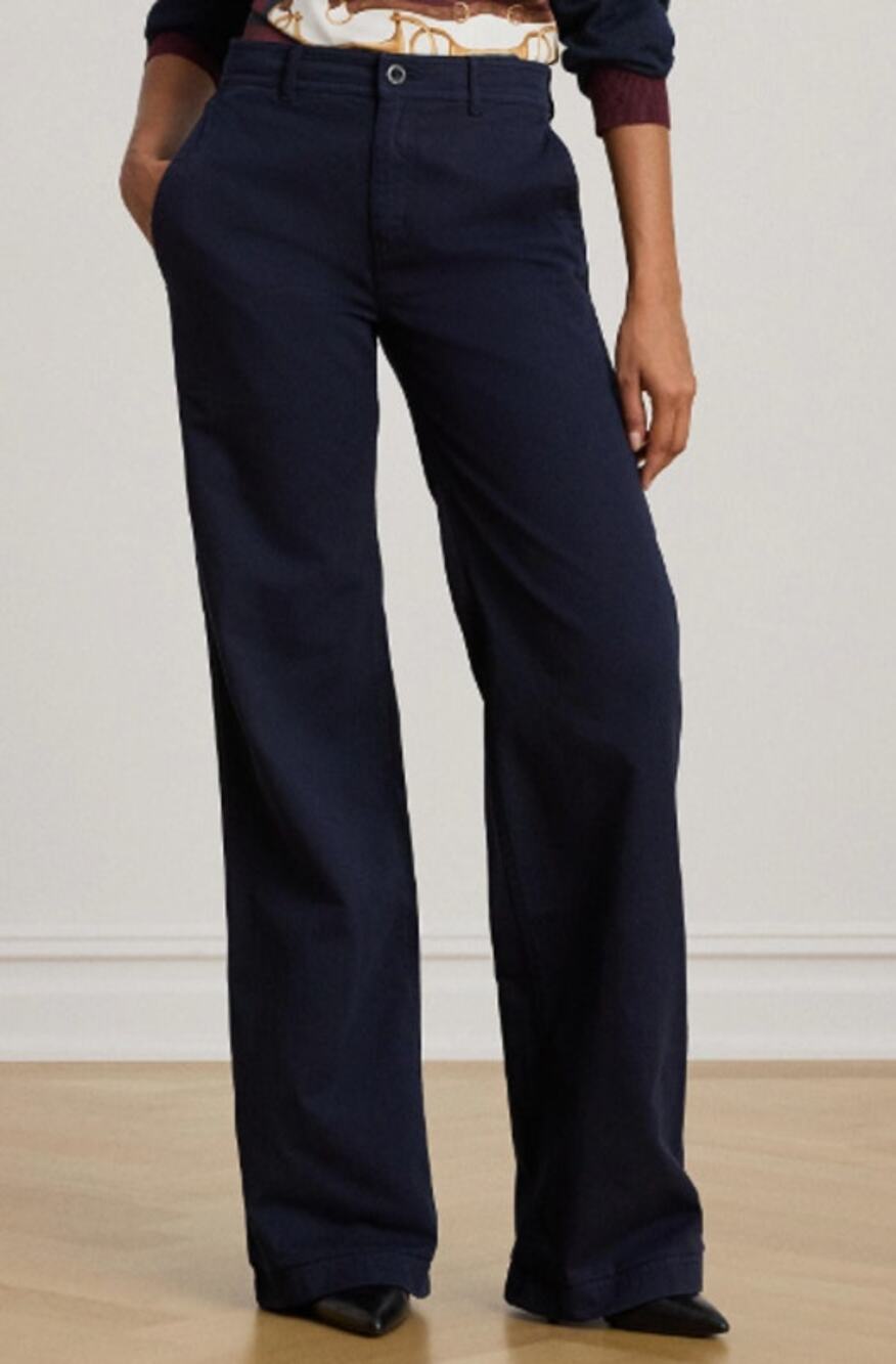 Lauren Ralph Lauren Women’s Twill Wide-Leg Pant Navy 16